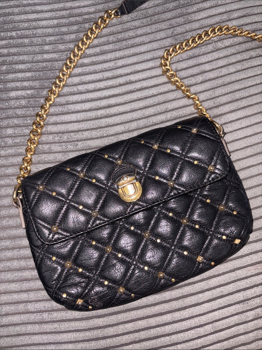 Vintage Marc Jacobs Black Quilted Leather Crossbody Bag